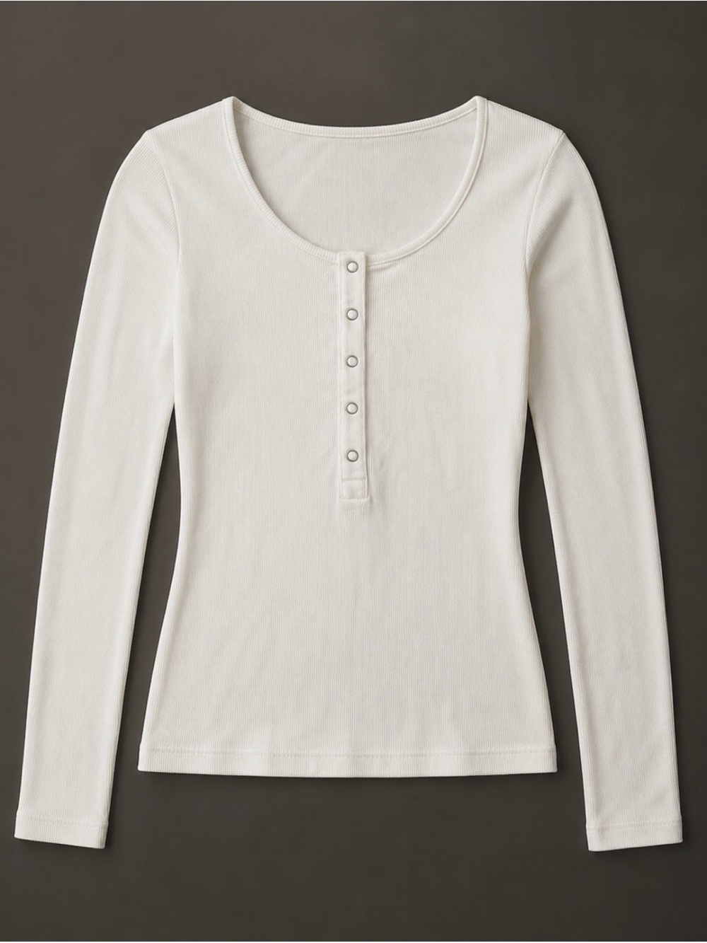 White Long Sleeve Henley Top Banana Republic - Picture 2 of 4
